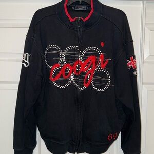 Vintage Coogi Black and Red Jacket Australian 69 Theme